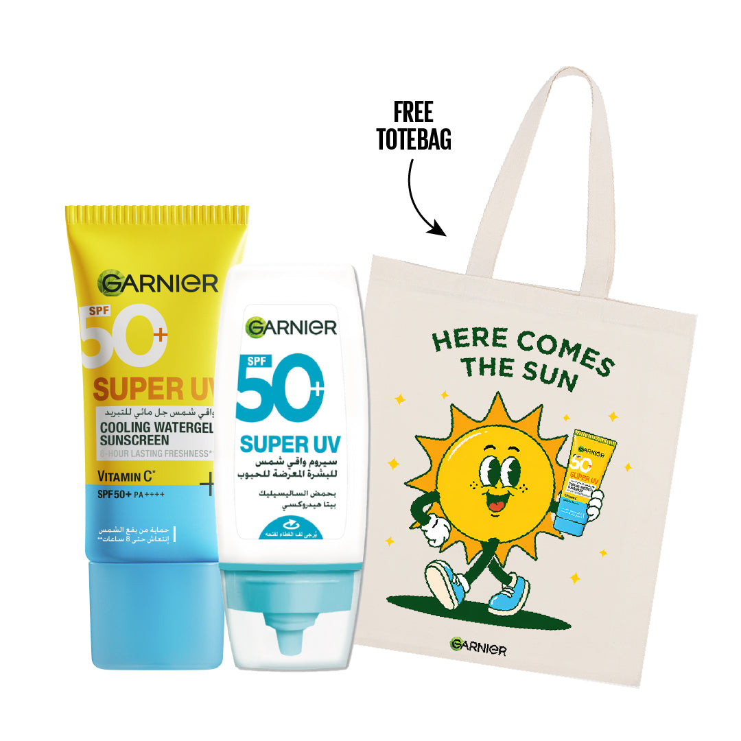 Super UV Cooling Watergel Sunscreen + Anti-Acne SPF50+ Sunscreen + FREE Tote Bag