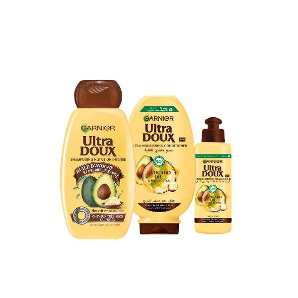 Garnier Ultra Doux Shampoo + Conditioner + Leave-In At 20% OFF | Loolia Closet