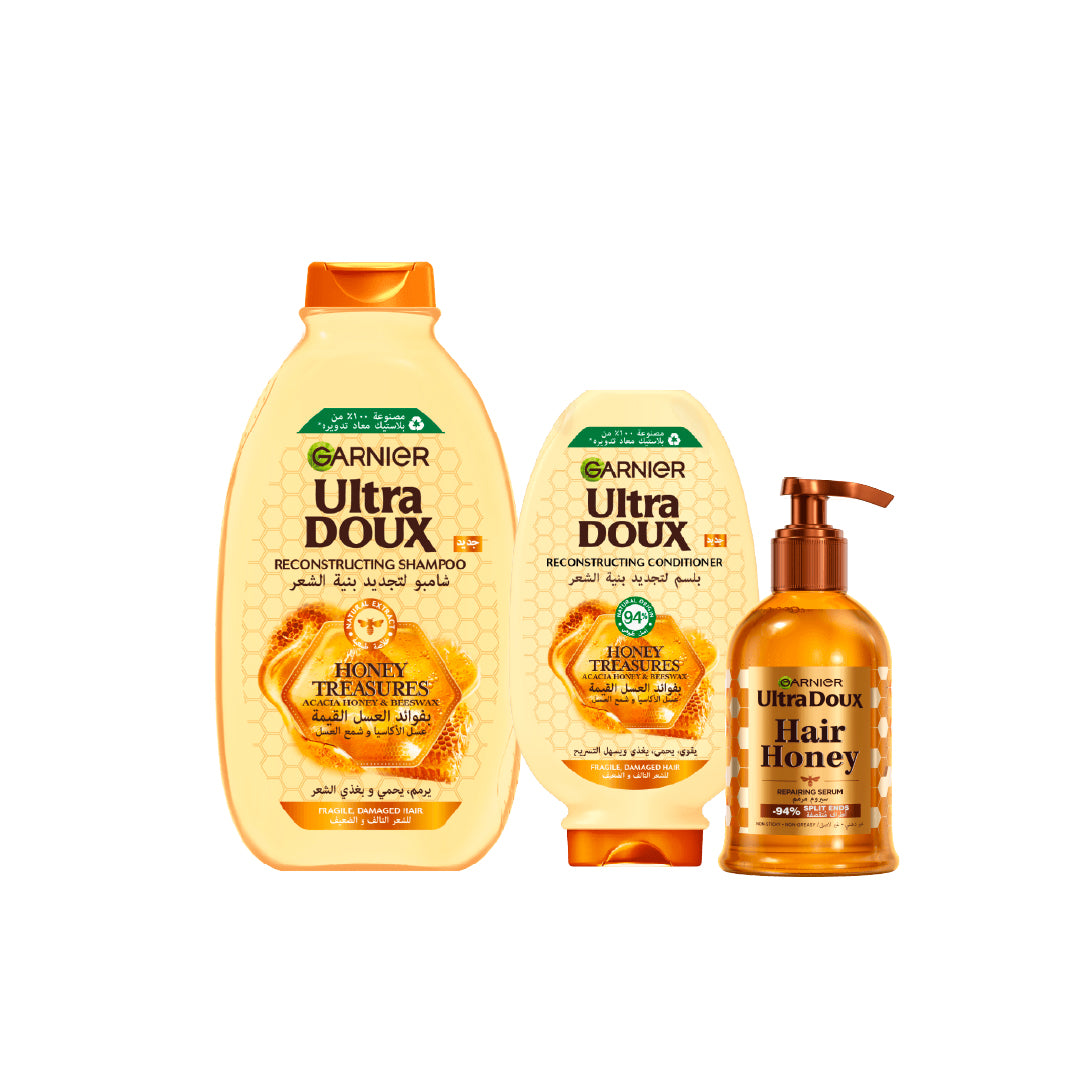 Ultra Doux Honey Treasures Shampoo 400 ML + Conditioner 200 ML + Serum 115 ML At 15% OFF