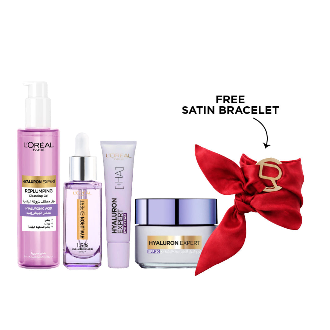 Hyaluron Expert Wash 150 ML + Serum 30 ML + Eye Cream 15 ML + Day Cream 50 ML + FREE Satin Bracelet At 30% OFF