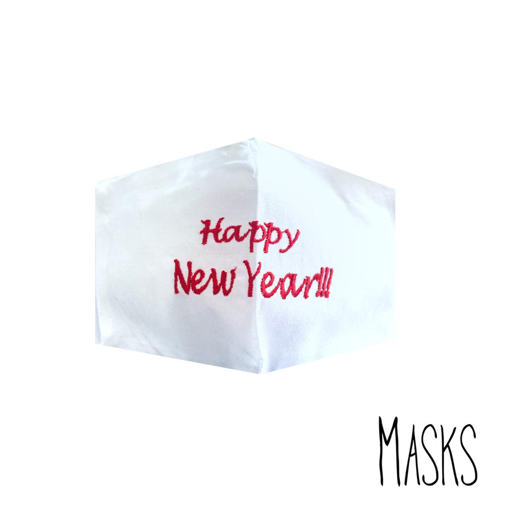 Masks Happy New Year!!! Red & White Mask | Loolia Closet